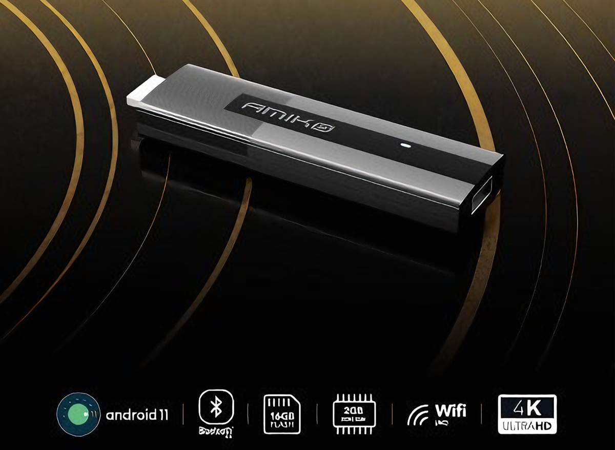 M@TEC Amiko A11 Gold 4K UHD Android 11 WiFi Dual Band 100 Gigabit
