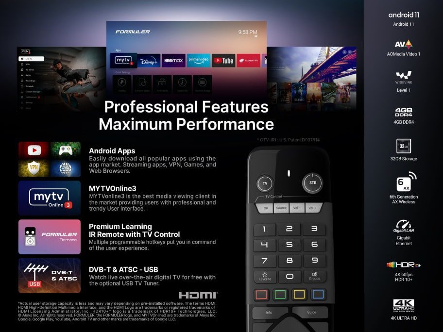 Buy ​Formuler Z11 Pro MAX 4K Android OTT Media Streamer MyTvOnline 3 with  incredible prices.