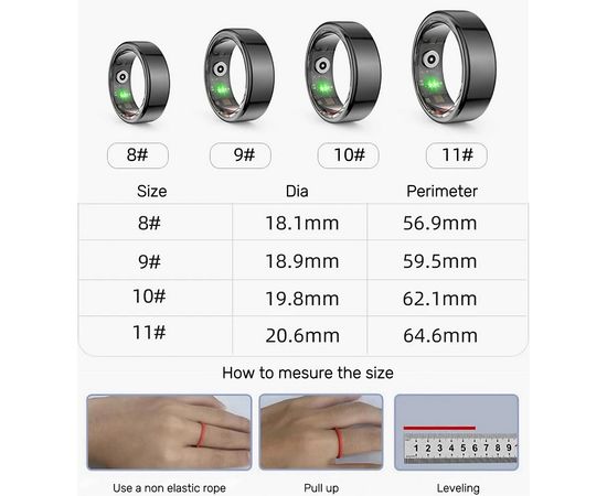 Buy Colmi Smart Ring R02 mm Size Black