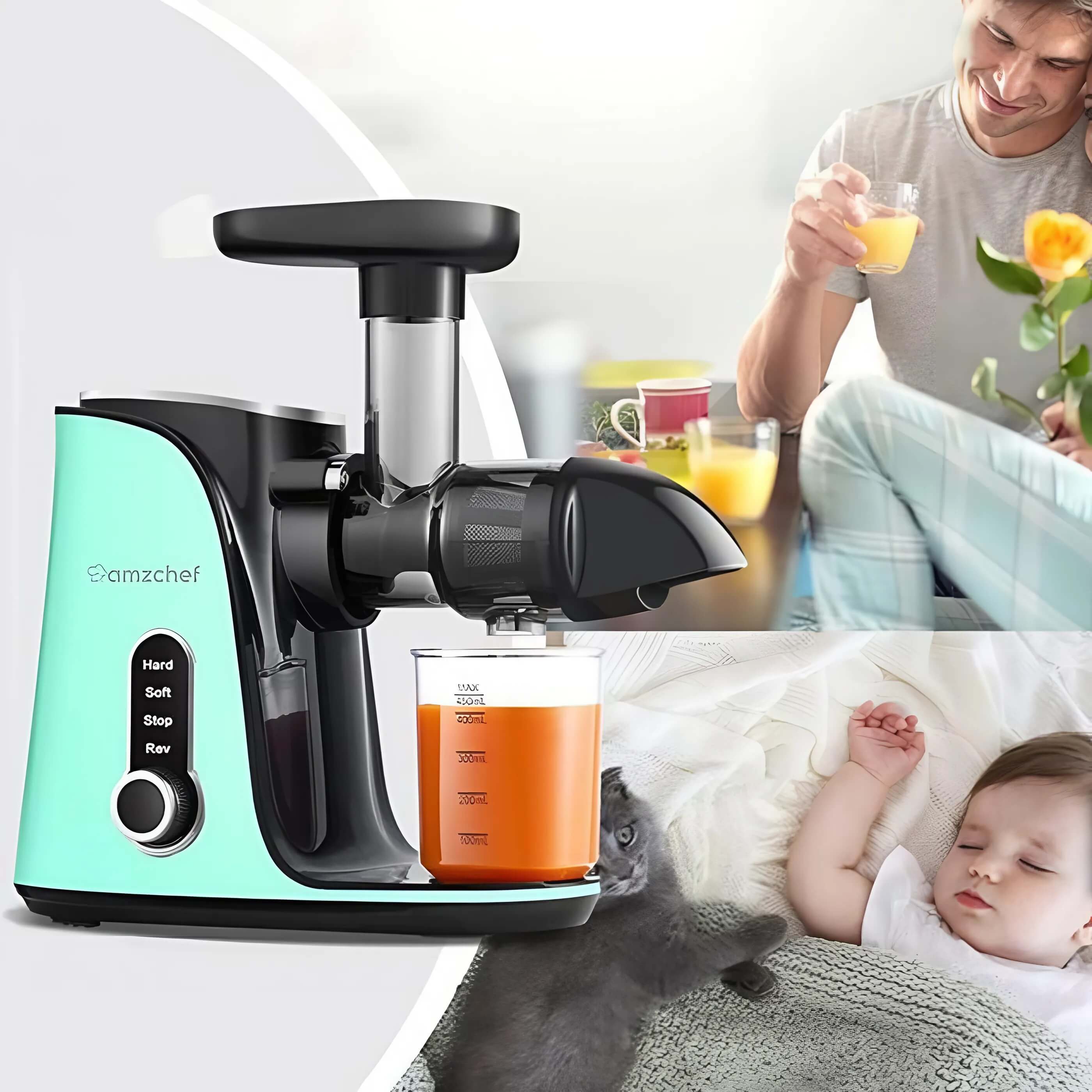 Buy AMZCHEF GM3001-GN Slow Juicer