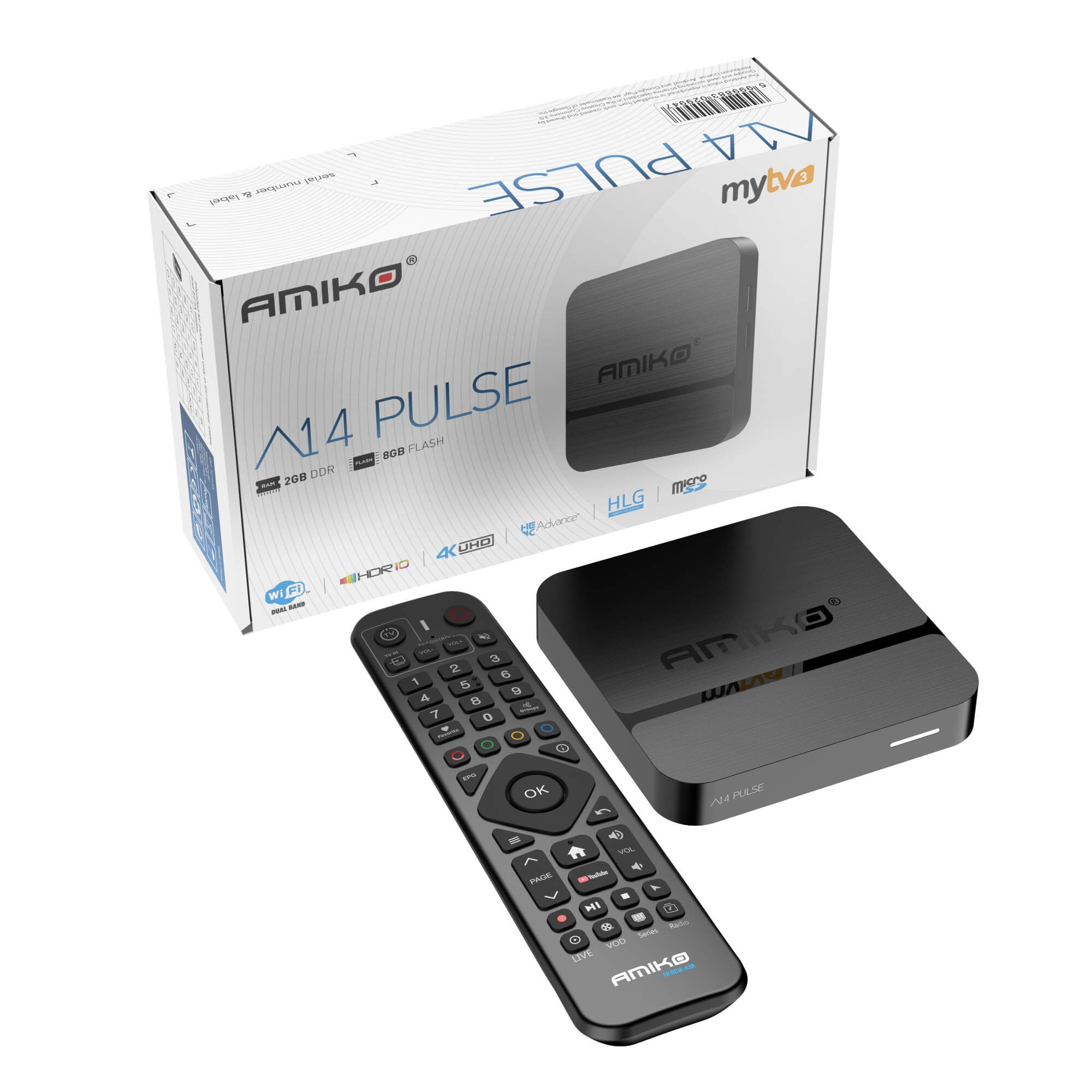Amiko A14 Pulse Android 9 OTT 4k Media Streamer