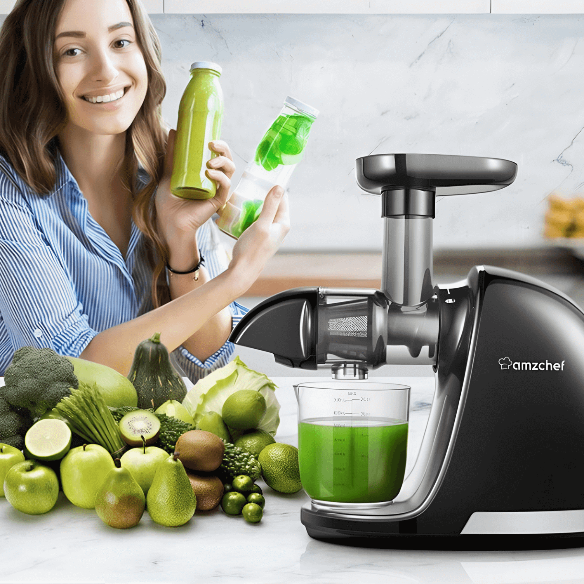 Buy AMZCHEF ZM1501 Slow Masticating Juicer