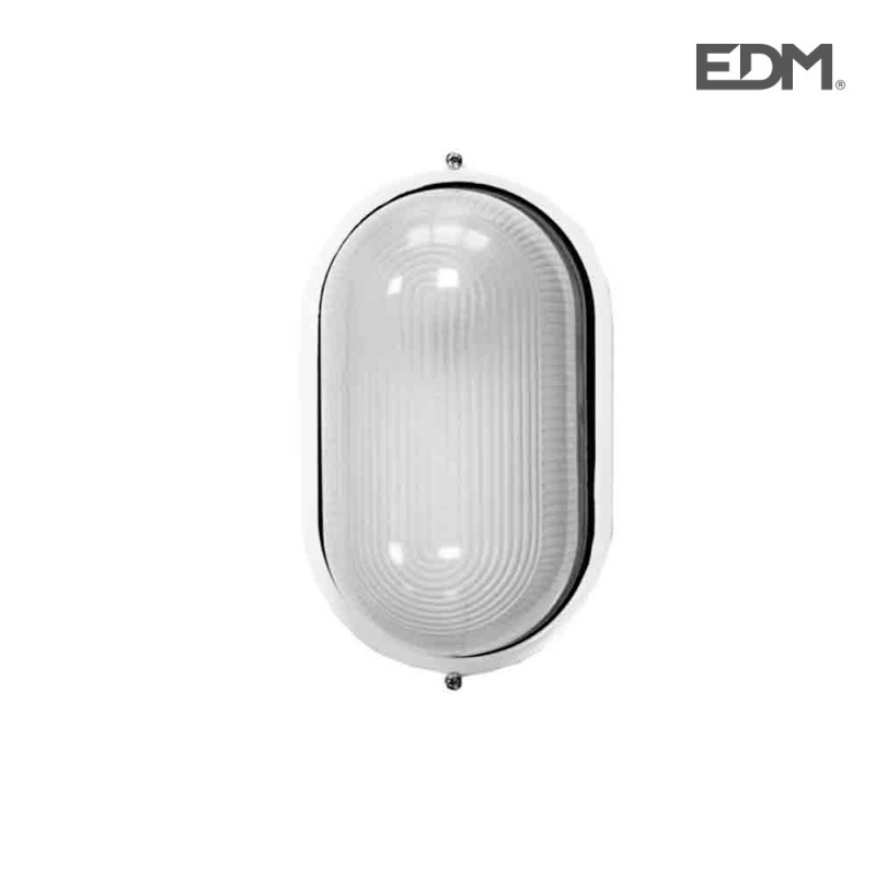 Buy Oval Aluminium Wall Lamp E27 100W Cambrils White EDM with incredible prices.
