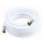 Cable Coaxial RG6 - 20mts Con 2 Conectores F, Color: Blanco, Length: 20mt, Sat25.com