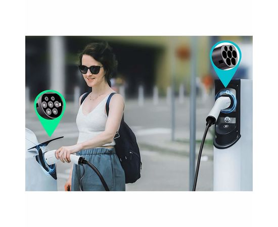 Cable Cargador para Coche Eléctrico Tipo 2 Choetech 3,5 kW 5 Metros Blanco, Capacidad: 3,5 kW, Sat25.com
