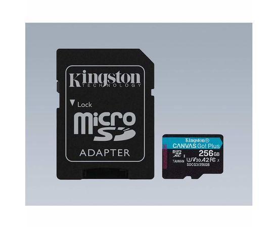Tarjeta de Memoria MicroSD 256GB Kingston Canvas Go Plus, Model: SDCG3/256GB, Sat25.com