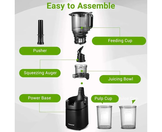 Extractor de Zumos Lento AMZCHEF con Autoalimentación, Sat25.com
