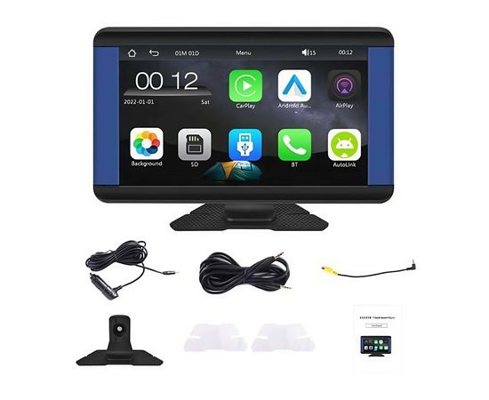 Ecrã de Carro Podofo Carplay e Android Auto 7.0", Sat25.com