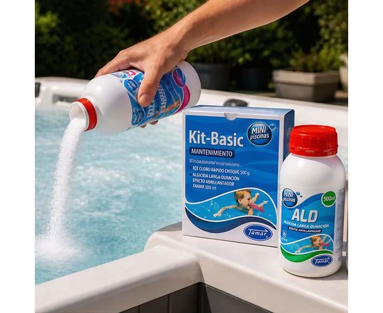 Kit Mantenimiento Piscinas Pequeñas Cloro Choque 500g y Algicida 500ml Tamar, Sat25.com