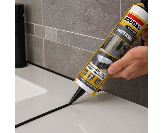 Silicona Universal Negra SOUDAL 280 ml, Sat25.com