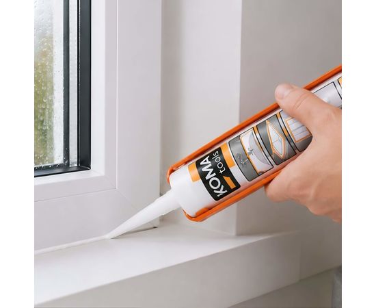 Silicona Universal Ácida Antimoho Blanca 280 ml KOMA TOOLS, Sat25.com